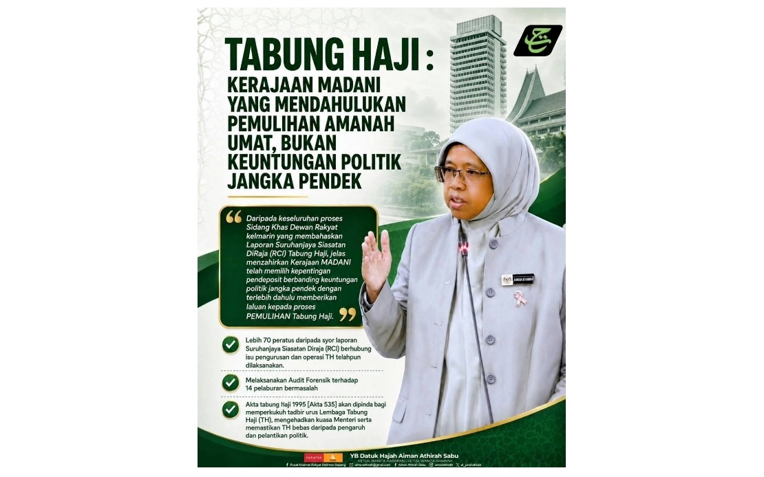 Govt Puts Depositors First Over Politics in Tabung Haji Report, Says Aiman Athirah