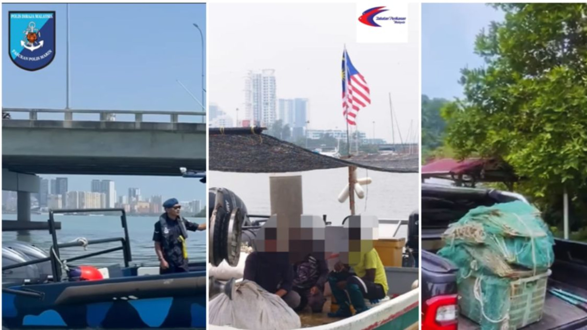 Three arrested as Penang authorities seize RM75,360 in illegal fishing gear