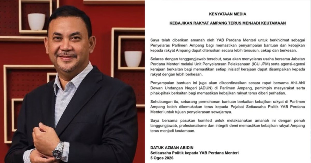 PM's Political Secretary Takes Ampang Coordinator Role as PKR MP Faces Fund Suspension