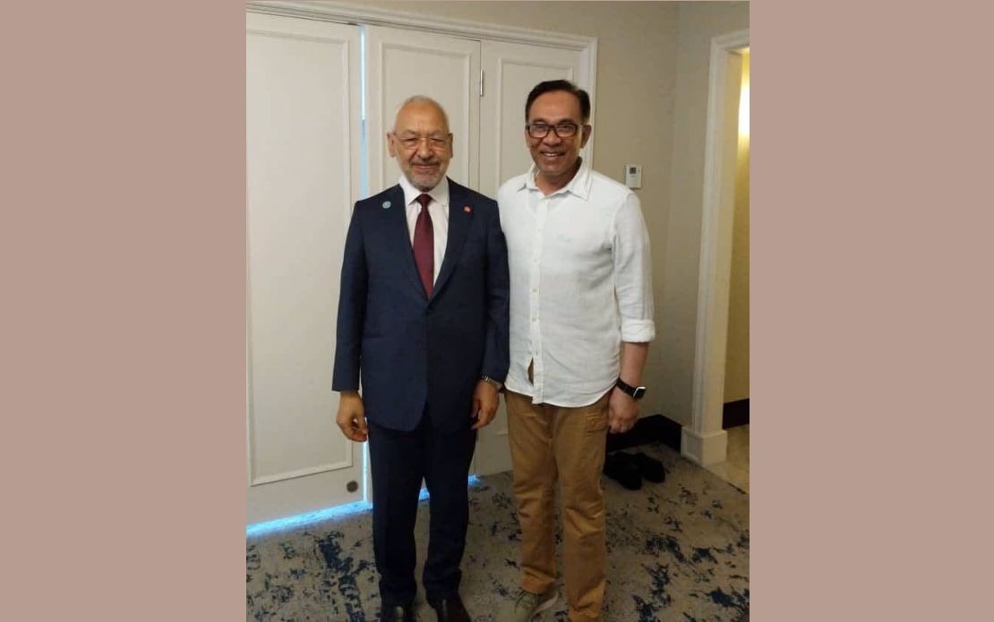 Anwar Seeks Tunisia's Compassion for Detained Islamist Leader Ghannouchi