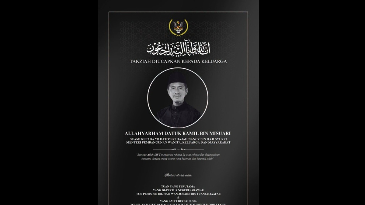 Sarawak Governor Extends Condolences to Minister Nancy Shukri Over Husband's Passing