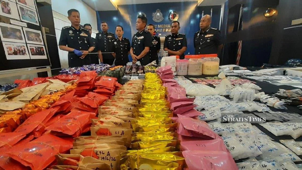 Penang Police Dismantle Major Drug Syndicate, Arrest Couple and Seize RM9.7 Million in Narcotics