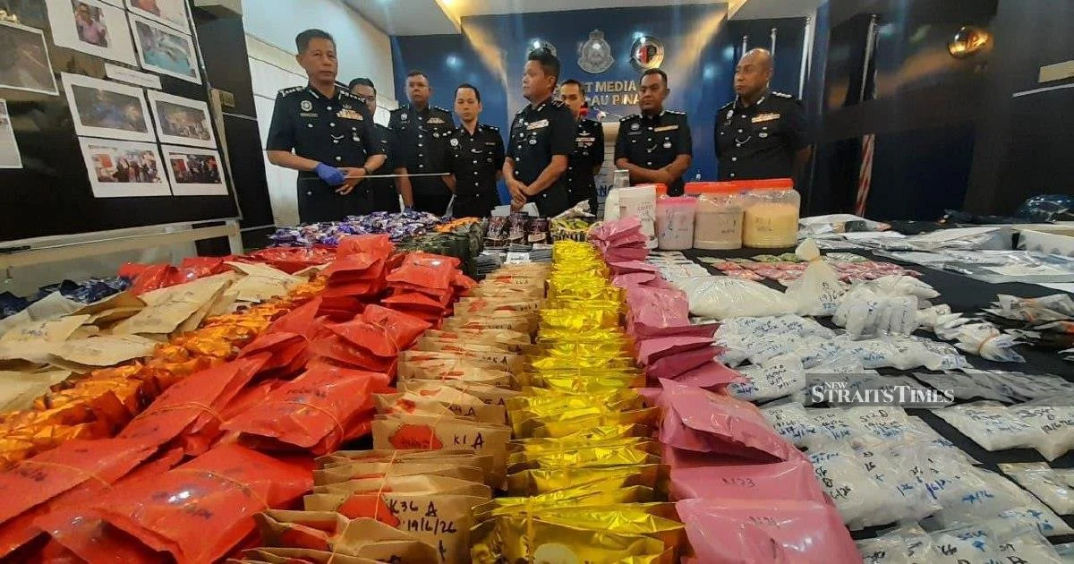 Penang Police Dismantle Major Drug Syndicate, Arrest Couple and Seize RM9.7 Million in Narcotics