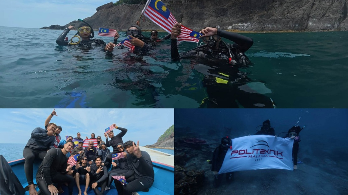 Politeknik Jeli Celebrates National Day with Underwater Flag Display Off Terengganu Coast