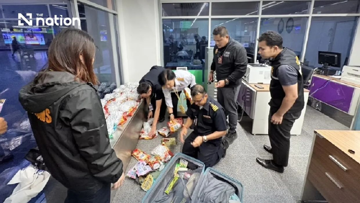 Russian man arrested at Phuket Airport with 17.6kg of cannabis in luggage