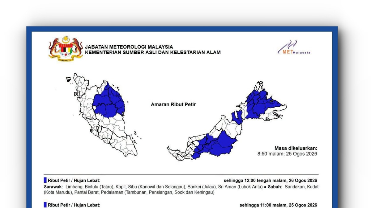 MetMalaysia Monitors Tropical Storm Northwest of Malaysian Waters