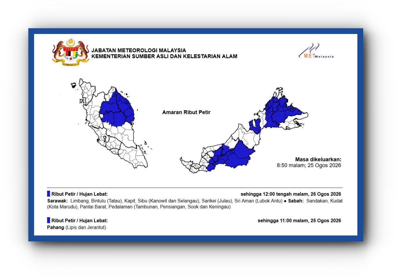 MetMalaysia Monitors Tropical Storm Northwest of Malaysian Waters