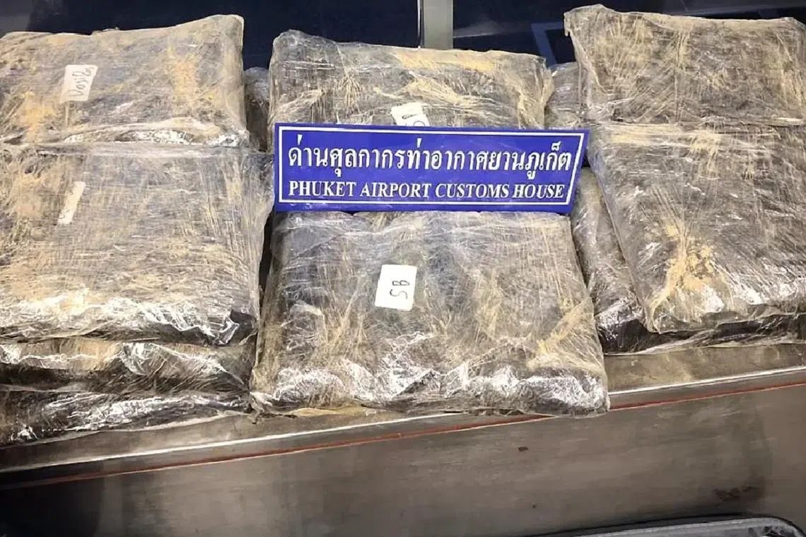 Two women arrested at Phuket airport smuggling 32kg of cannabis