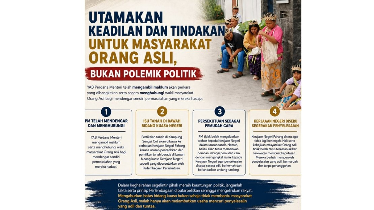 PM Anwar to Facilitate Resolution of Kampung Sungai Cot Orang Asli Land Dispute