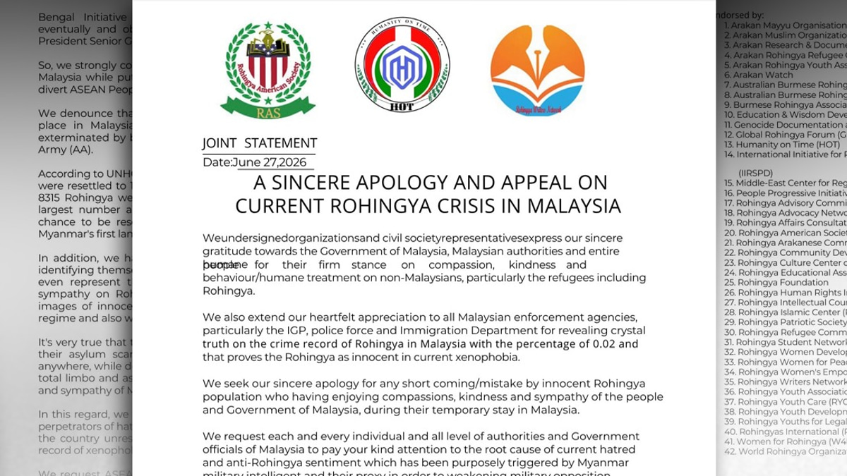 MAHAR Welcomes Rohingya NGO Apology, Calls for Deeper Community Integration