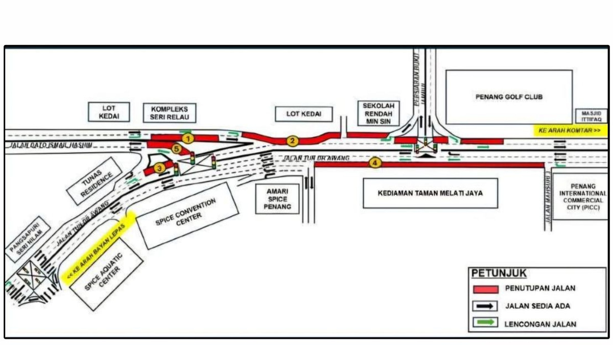 Penang Roads to Close for Mutiara Line LRT Construction Works
