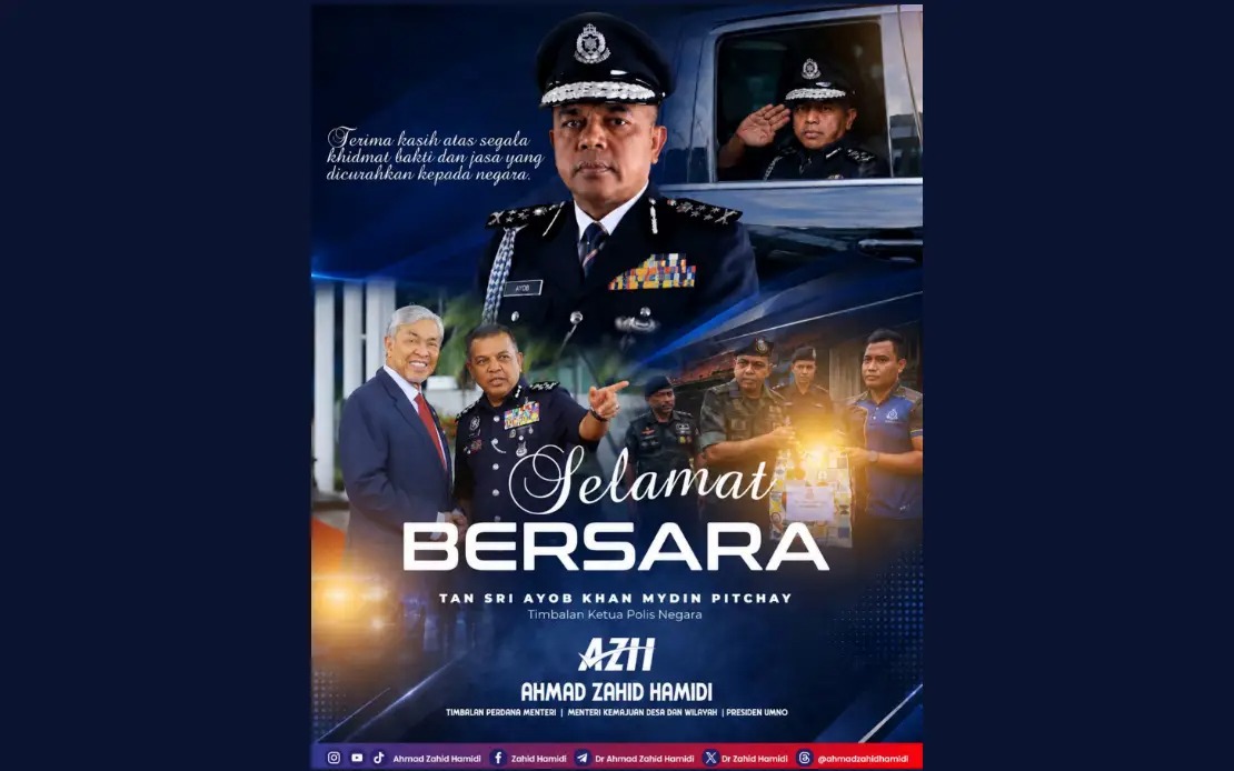 Ahmad Zahid Pays Tribute to Ayob Khan's Nearly 35 Years of Police Service