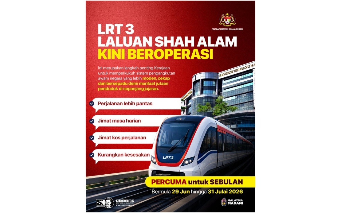 LRT3 Shah Alam Line Exemplifies MADANI Government's Public Transport Vision