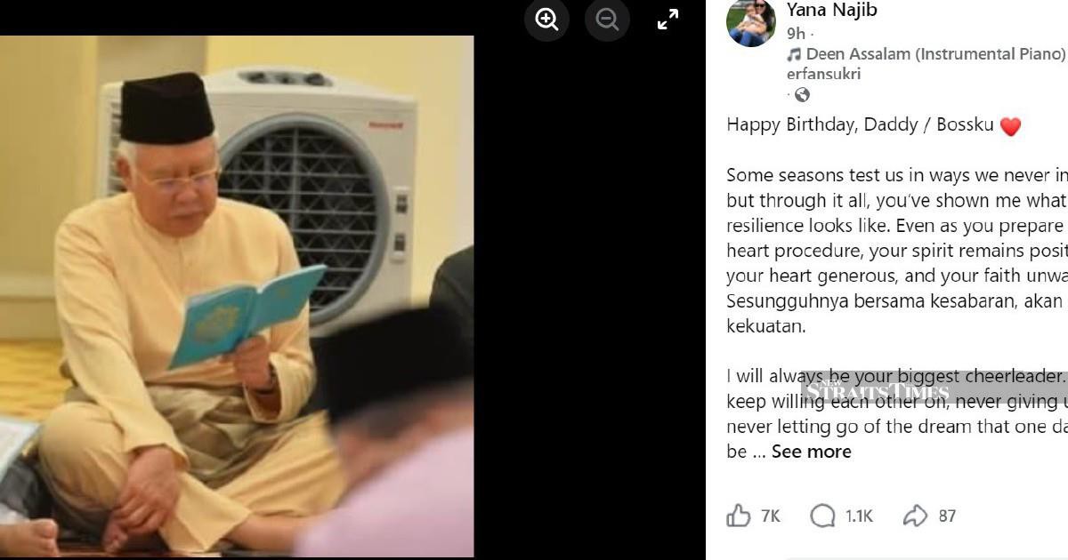 Najib receives heartfelt birthday tributes as daughter expresses hopes for his health recovery