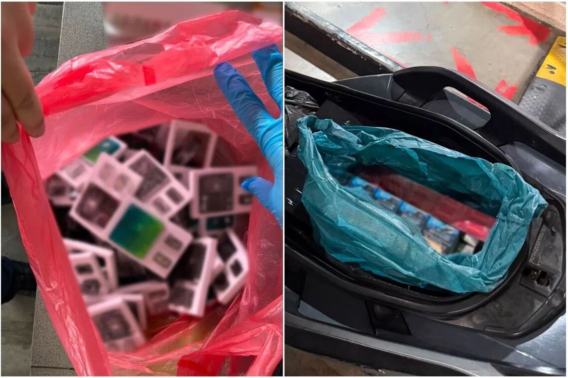 Two riders held for attempting to smuggle cigarettes and vapes into Singapore at Woodlands