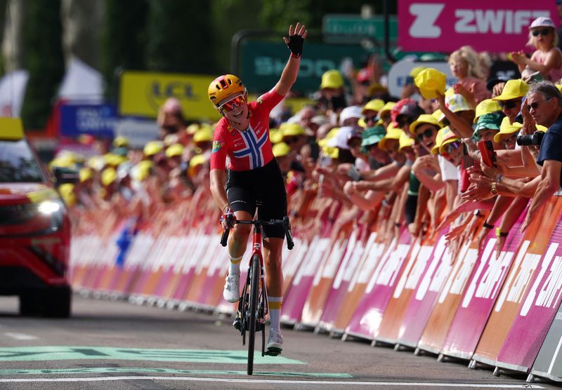 Norway's Haugset claims historic Tour de France Femmes stage win, seizes yellow jersey
