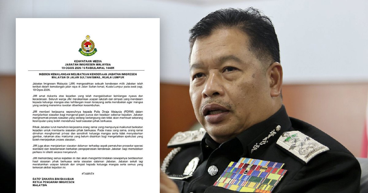 Immigration Department to Launch Internal Probe into Fatal Jalan Sultan Ismail Crash
