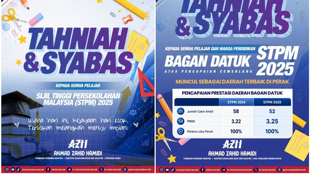 Bagan Datuk Tops Perak in STPM 2025 Results, Deputy PM Ahmad Zahid Lauds Achievement